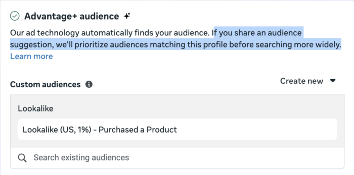Lookalike Audience as a Suggestion
